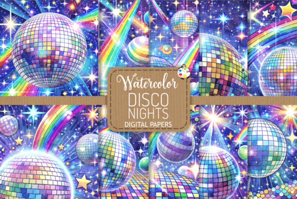 Download Disco Nights - Watercolor Backdrops - Disco Collection