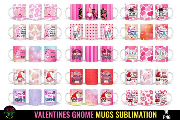 Download Valentines Gnome Mugs Sublimation Bundle - Sublimation Collection