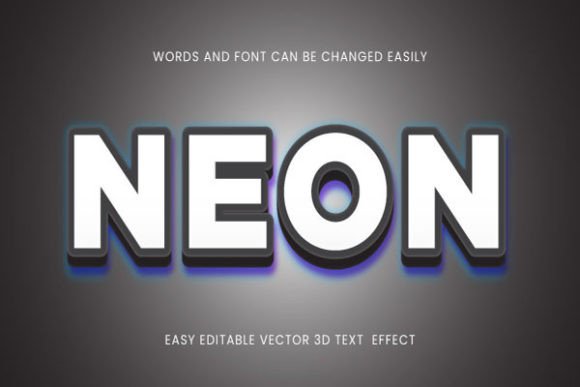 Download Neon 3d Editable Text Effect Font - Premium Bundle