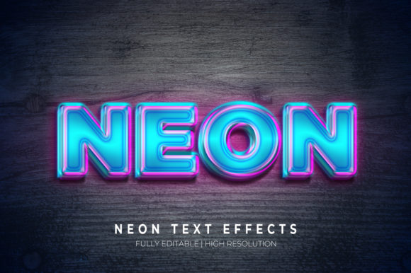 Download Neon 3D Text Effect PSD - Premium Resources