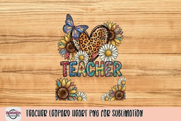 Download Teacher Leopard Heart PNG for Sublimation - Sublimation Collection