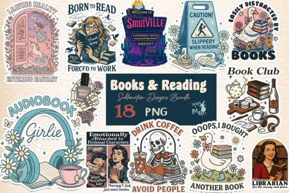 Download Reading Books Sublimation Bundle - Sublimation Collection
