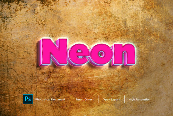 Download Neon 3D Text Effect Layer Style - Neon 3d Collection